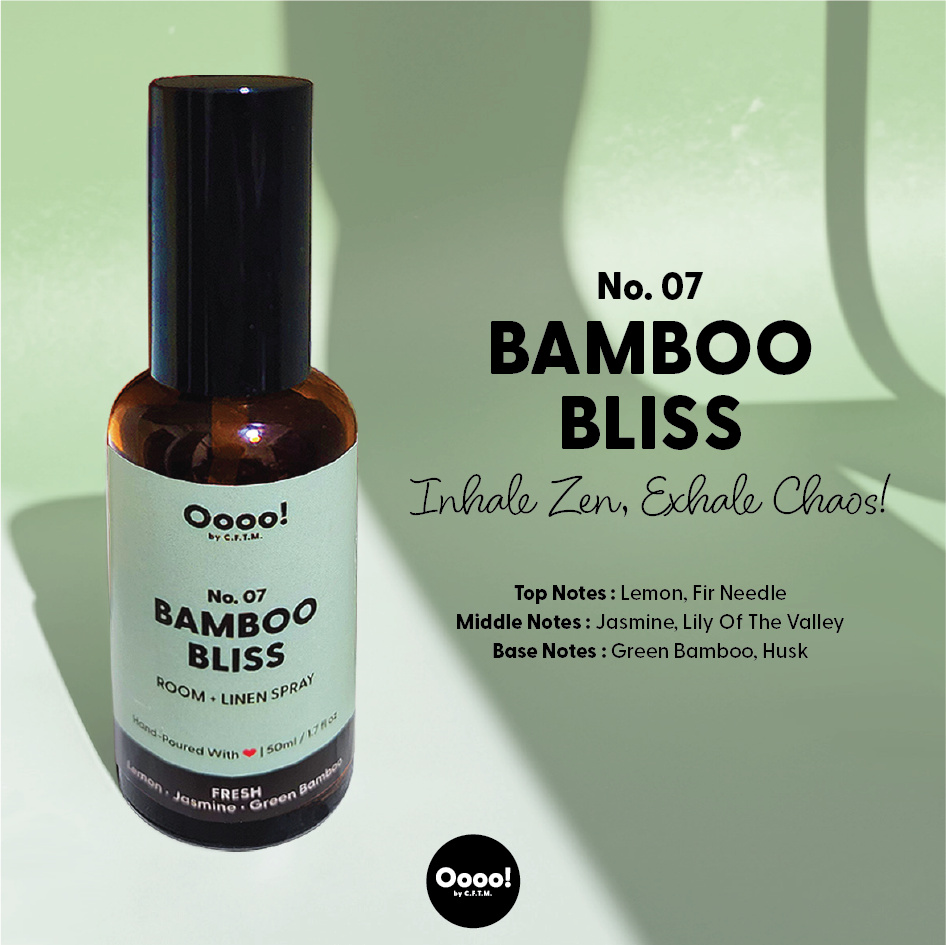 Aromatic Room+Linen Spray; Aromatic Room+Linen Sprays; Self-Care; Self-Love; Self-Pampering; Handpoured Room+Linen Spray; Phthalate-Free; Paraben-Free; Room Spray Scent; Room Spray Fragrance; Home Fragrance; Home Fragrances; Bamboo Bliss; Fresh