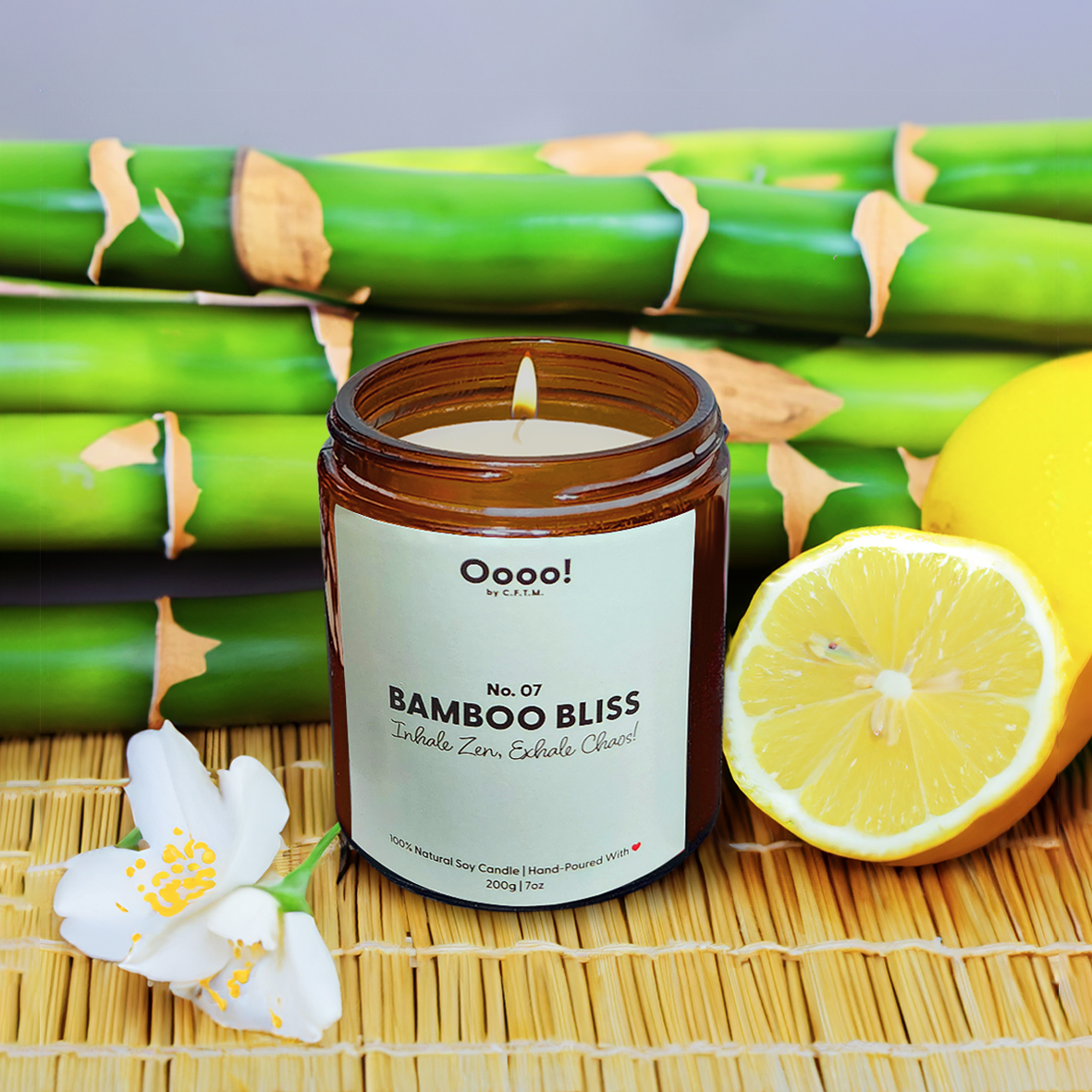 Scented Candle; Scented Candles; Self-Care; Self-Love; Self-Pampering; 100% Natural Soy Candle; Handpoured Candle; Phthalate-Free Candle; Paraben-Free Candle; Home Fragrance; Home Fragrances; Candle Scent; Candle Fragrance; Bamboo Bliss; Fresh Citrus