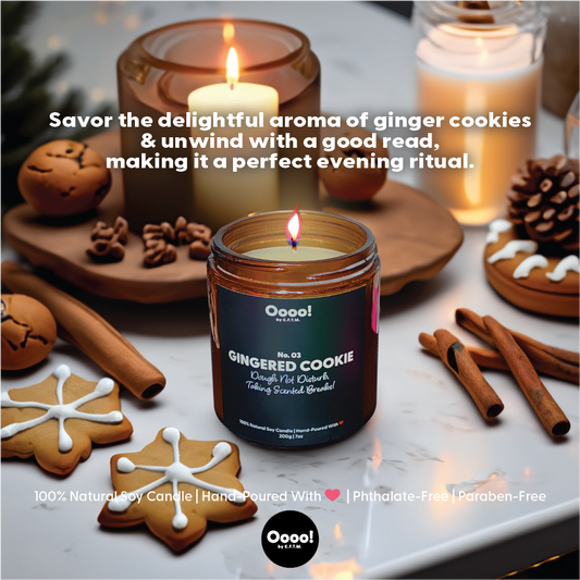 Scented Candle; Scented Candles; Self-Care; Self-Love; Self-Pampering; 100% Natural Soy Candle; Handpoured Candle; Phthalate-Free Candle; Paraben-Free Candle; Home Fragrance; Home Fragrances; Candle Scent; Candle Fragrance; Gingered Cookie; Gourmand Spicy