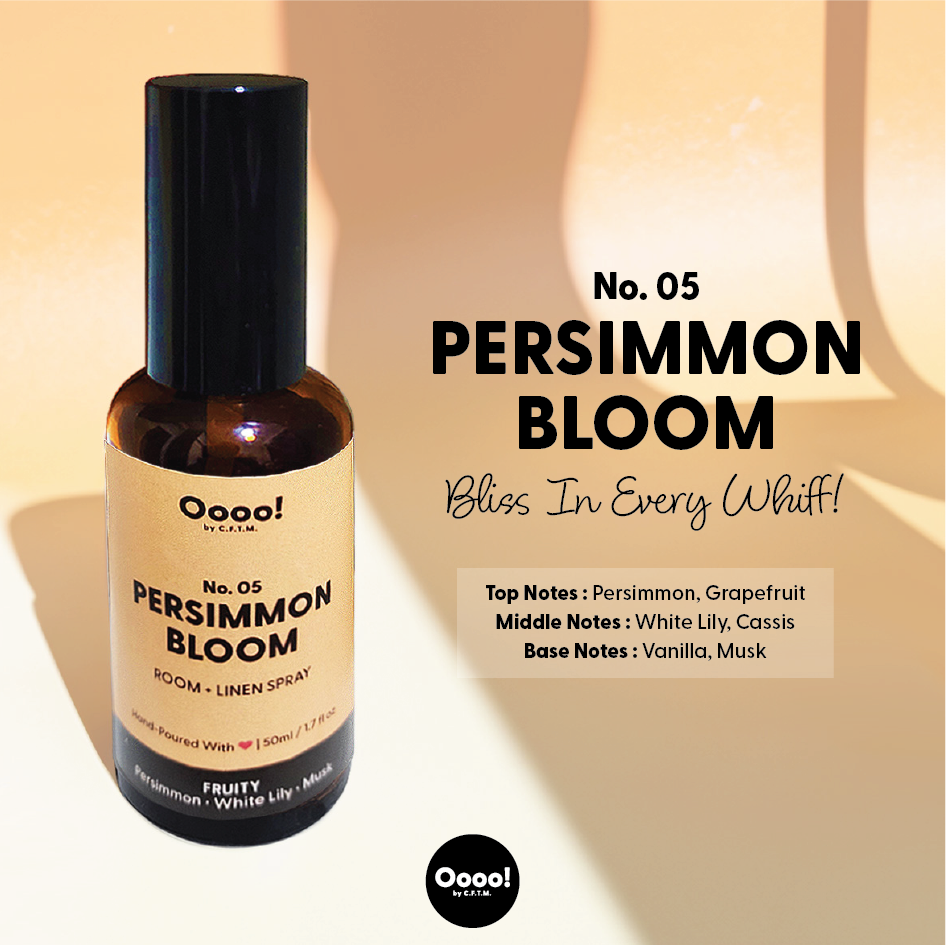 Aromatic Room+Linen Spray; Aromatic Room+Linen Sprays; Self-Care; Self-Love; Self-Pampering; Handpoured Room+Linen Spray; Phthalate-Free; Paraben-Free; Room Spray Scent; Room Spray Fragrance; Home Fragrance; Home Fragrances; Persimmon Bloom; Fruity Sweet