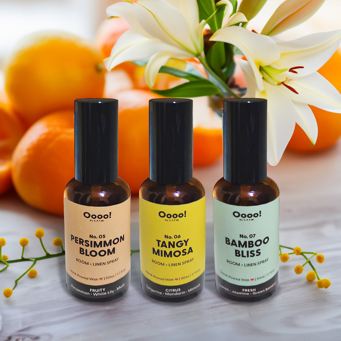 Aromatic Room+Linen Spray; Aromatic Room+Linen Sprays; Self-Care; Self-Love; Self-Pampering; Handpoured Room+Linen Spray; Phthalate-Free; Paraben-Free; Room Spray Scent; Room Spray Fragrance; Home Fragrance; Home Fragrances; Tangy Mimosa; Citrus