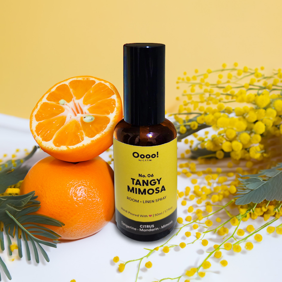 Aromatic Room+Linen Spray; Aromatic Room+Linen Sprays; Self-Care; Self-Love; Self-Pampering; Handpoured Room+Linen Spray; Phthalate-Free; Paraben-Free; Room Spray Scent; Room Spray Fragrance; Home Fragrance; Home Fragrances; Tangy Mimosa; Citrus